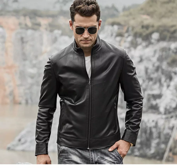 Genuine black leather jacket