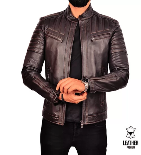 Brown leather jacket